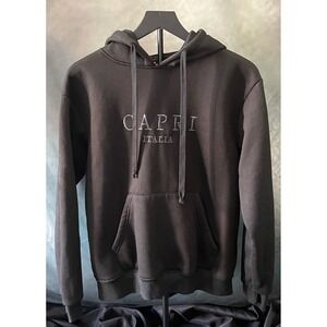 Chip Capri Italia Black Hoodie Sweatshirt Pullover Mens XL Extra Large Italy